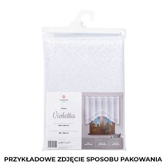 Firanka żakardowa gotowa na żabki VIOLETTA 250x120 biała
