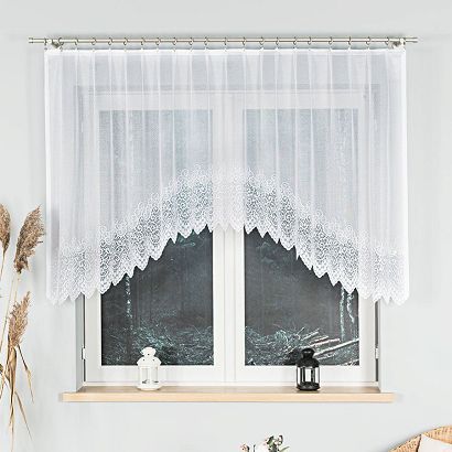 Firanka żakardowa gotowa na żabki VIOLETTA 250x120 biała