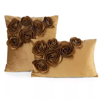 Poszewka dekoracyjna FLORES 45x45 Eurofirany miodowy