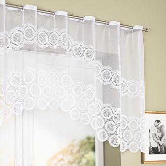 Firanka żakardowa gotowa na szelkach MALWINA 250x100 biała