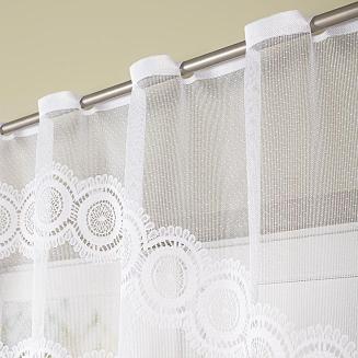 Firanka żakardowa gotowa na szelkach MALWINA 250x100 biała