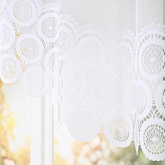 Firanka żakardowa gotowa na szelkach MALWINA 250x100 biała