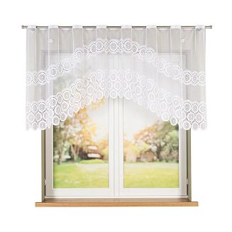 Firanka żakardowa gotowa na szelkach MALWINA 250x100 biała