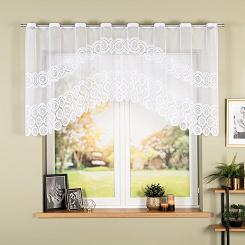 Firanka żakardowa gotowa na szelkach MALWINA 250x100 biała