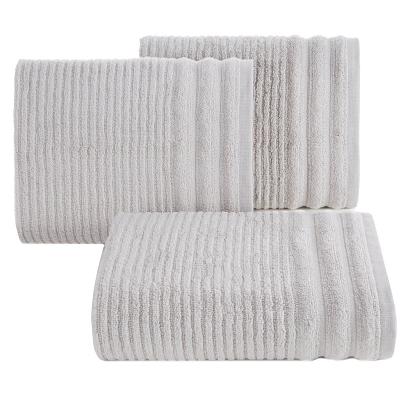 Ręcznik bawełniany SAMMY 70x140 Eurofirany srebrny wytłaczane pasy