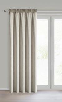 Zasłona gotowa na taśmie LEYA 140x270 Eurofirany ciemnobeżowy