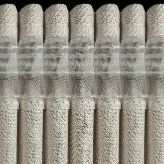 Zasłona gotowa na taśmie LEYA 140x270 Eurofirany ciemnobeżowy