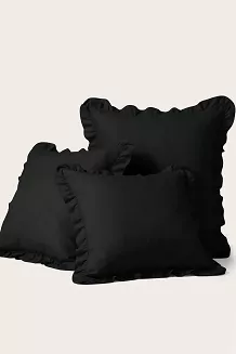 Poszewka do pościeli z falbanką RUFFY PREMIUM 70x80 czarna