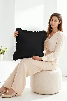 Poszewka do pościeli z falbanką RUFFY PREMIUM 70x80 czarna