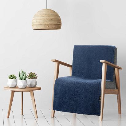 Koc narzuta BUKLA 70x160 Eurofirany granatowy miękki ciepły baranek