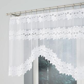 Firanka żakardowa gotowa na żabki BASTIA 230x80 biała