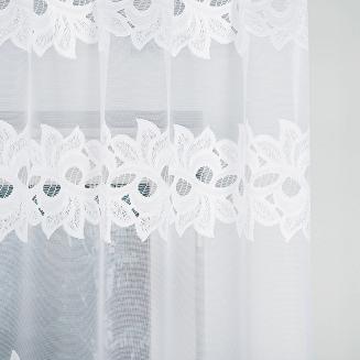 Firanka żakardowa gotowa na żabki BASTIA 230x80 biała