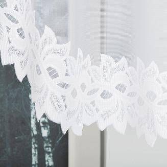 Firanka żakardowa gotowa na żabki BASTIA 230x80 biała
