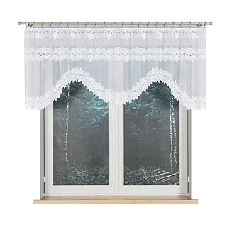 Firanka żakardowa gotowa na żabki BASTIA 230x80 biała