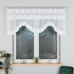 Firanka żakardowa gotowa na żabki BASTIA 230x80 biała