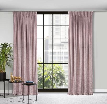 Zasłona gotowa na taśmie RIVA 140x270 Eurofirany różowa