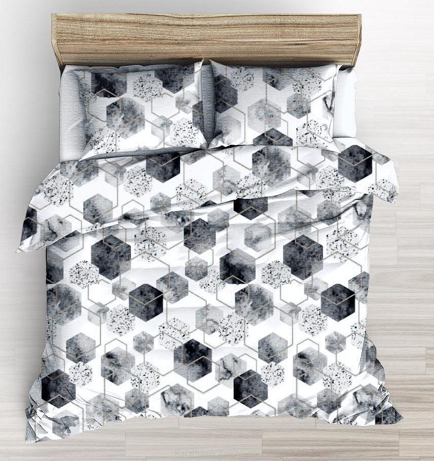 Pościel z kory 180x200 czarna biała geometria