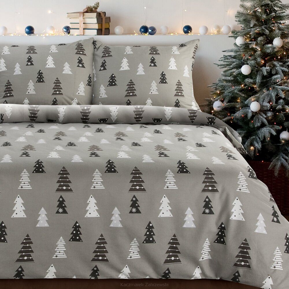 Komplet pościeli świąteczny POS 140x200 Eurofirany stalowy