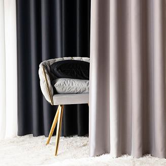 Zasłona gotowa typu blackout na przelotkach DONA 140x 250 szary