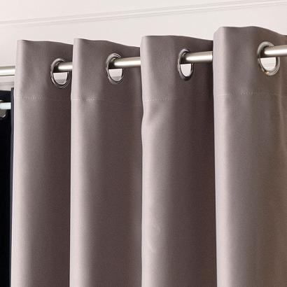 Zasłona gotowa typu blackout na przelotkach DONA 140x250 szara