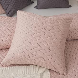Poszewka dekoracyjna DASH 45x45 pikowana pudrowy róż