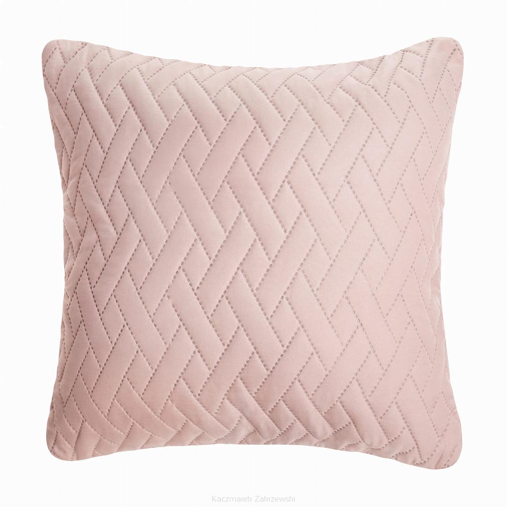 Poszewka dekoracyjna DASH 45x45 pikowana pudrowy róż