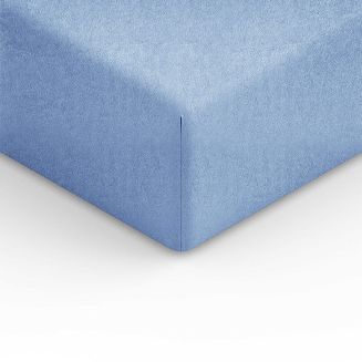 Prześcieradło frotte z gumką 120x200 błękitne