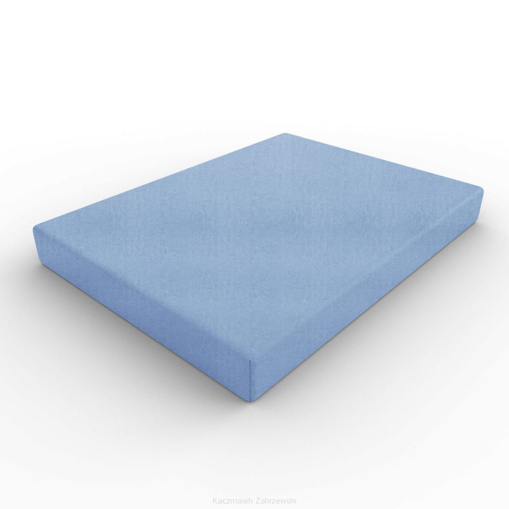 Prześcieradło frotte z gumką 120x200 błękitne