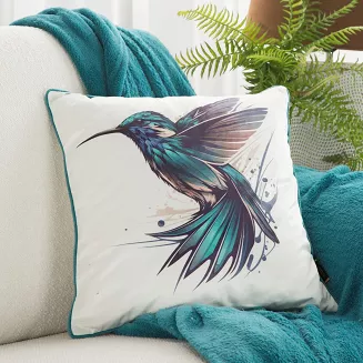 Poszewka dekoracyjna VELVET 45x45 Eurofirany kremowa turkusowa koliber