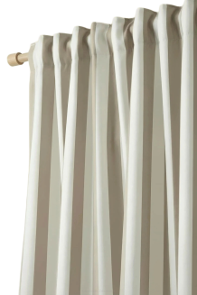 Zasłona gotowa na taśmie tunelu wodoodporna STRIPES 140x220 tarasowa beżowa w pasy