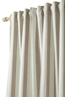 Zasłona gotowa na taśmie tunelu wodoodporna STRIPES 140x220 tarasowa beżowa w pasy