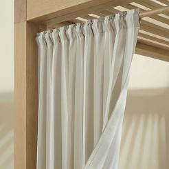 Beżowa Zasłona Tarasowa Wodoodporna Na Taśmie 140x220 STRIPES