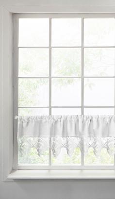 Firana gotowa zazdrostka ISAAC 150x30 Eurofirany biała + koronka