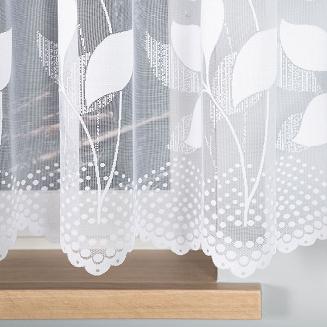Firanka żakardowa gotowa na żabki MARTA 400x160 biała