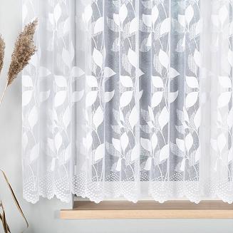 Firanka żakardowa gotowa na żabki MARTA 400x160 biała