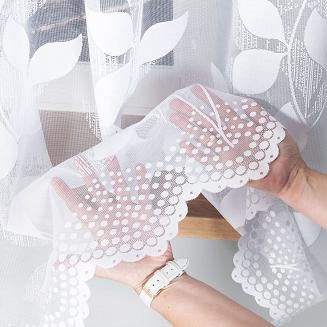 Firanka żakardowa gotowa na żabki MARTA 400x160 biała