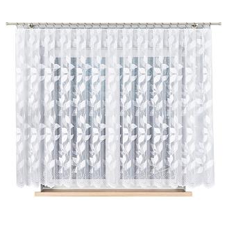 Firanka żakardowa gotowa na żabki MARTA 400x160 biała