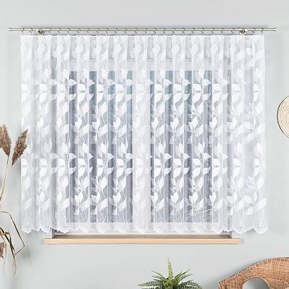 Firanka żakardowa gotowa na żabki MARTA 400x160 biała