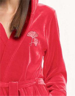 Szlafrok damski kod 360 LUNA welur koralowy