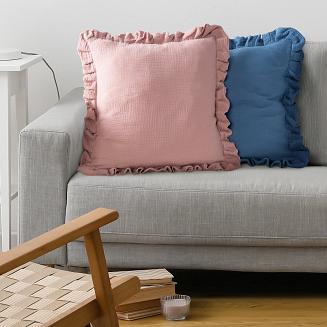 Poszewka dekoracyjna MUSLIN 45x45 Eurofirany pudrowy