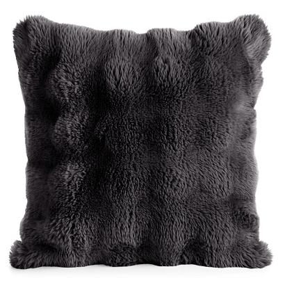 Poszewka dekoracyjna LILY 45x45 Eurofirany stalowa futrzana i puszysta z efektem 3D