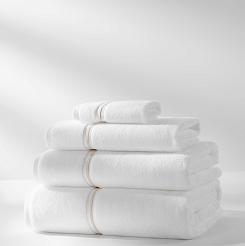 Ręcznik bawełniany LIBRE 50x90 biały ze złotą bizą