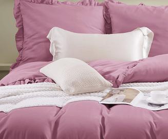 Pościel Ruffy 200x220 różowa z falbanką