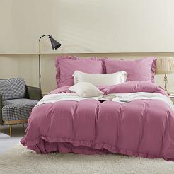 Pościel Ruffy 200x220 różowa z falbanką