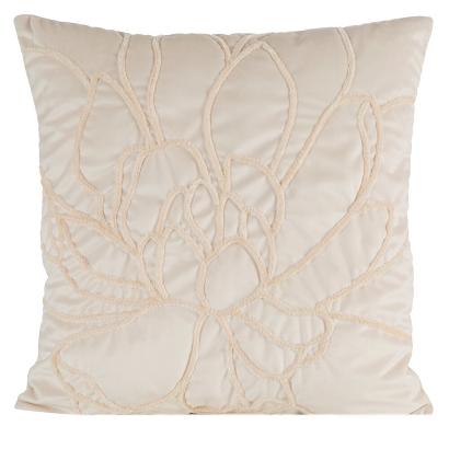 Poszewka dekoracyjna SANDI 45x45 Eurofirany kremowa naszywany wzór kwiatu