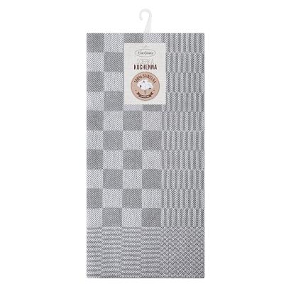Komplet ścierek kuchennych 2 szt. MAURO 50x70 Eurofirany srebrna szachownica