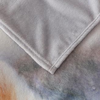 Koc z mikrofibry Nature Touch 160x200 szary beżowy brązowy Yorkshire Terrier