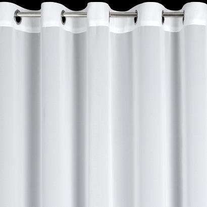 Firana gotowa na przelotkach DEBRA 140x250 Eurofirany biała z gładkiej tkaniny szyfonowej