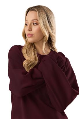 Bawełniana bluza dresowa z długim rękawem Babell kod 3009 bordowa