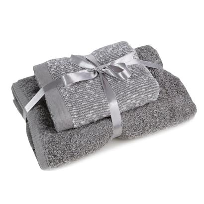 Komplet ręczników 2 częściowy TAMINA Eurofirany srebrny stalowy szary